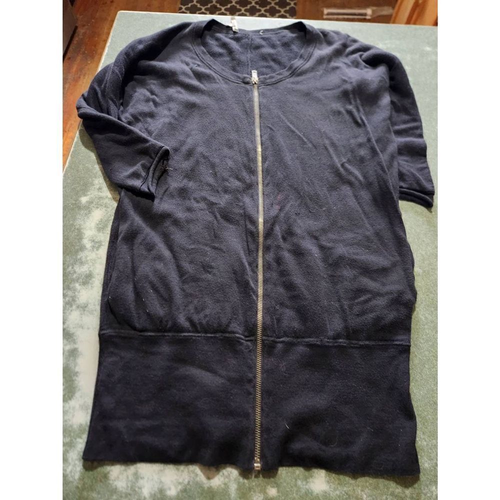 James Perse Black  Zip Front long  Sweater sz 2 (M)